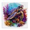 Stupell Industries Turtle & Purple Coral Canvas Wall Art Design by LSR Design Studio